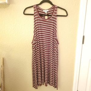 Billabong Burgundy & White Stripe Swing Dress